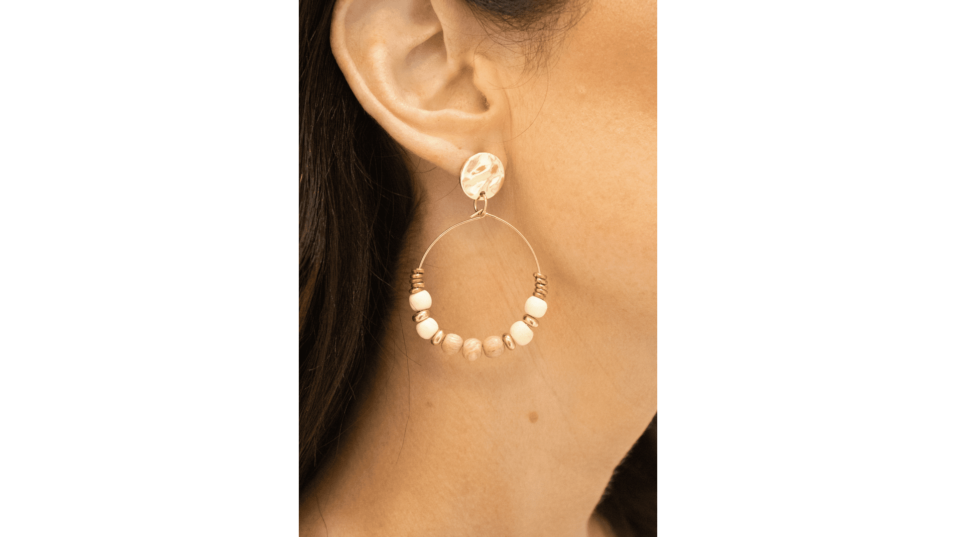 White Cap Earrings